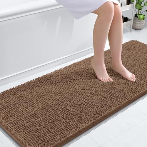 OLANLY Bathroom Runner Rugs 59x24, Extra Soft Absorbent Chenille Bath Rugs