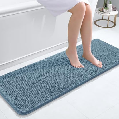 OLANLY Bathroom Runner Rugs 47x17, Extra Soft Absorbent Chenille Bath Rugs