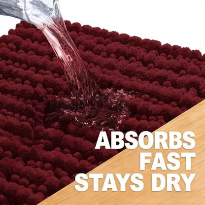 OLANLY Bathroom Runner Rugs 59x20, Thick Soft Absorbent Chenille Bath Rugs