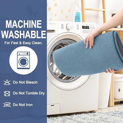 OLANLY Thick Memory Foam Bathroom Rugs 34x21, Absorbent Bath Mat, Airy Blue