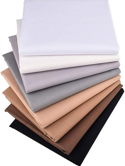 Fabric, 8 pcs/lot Fat Quarter Fabric Bundles Top Cotton 19.69" x 19.69" (50cm x 50cm) Quilting Cotton Craft, Pre-Cut Squares Sheets for Patchwork Sewing Quilting Crafting, Solid Color.