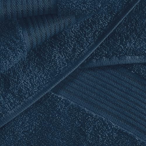 BELZZI Home Ultra Soft 4 Pack Oversized Bath Towel Set 27x54, Cotton Compact Bath Towels, Highly Absorbant Eco-Friendly Quickdry & Lightweight Towel, Ideal for Gym Travel Camp Pool - Mineral Blue