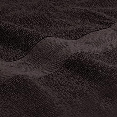 BOUTIQUO Ultra Soft 6-Piece Hand Towel Set 16x28-100% Ringspun Cotton - Durable & Highly Absorbent Hand Towels - Ideal for use in Bathroom, Kitchen, Gym, Spa & General Cleaning - Chocolate Brown