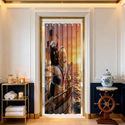 Small Stall Shower Curtain Rv Fun Black Cat, 36 x 72 Inchs