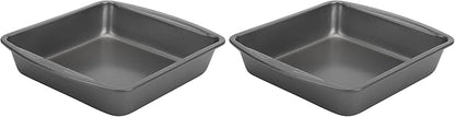 GoodCook Everyday Nonstick Steel Square Pan, 8", Gray (Pack of 2)