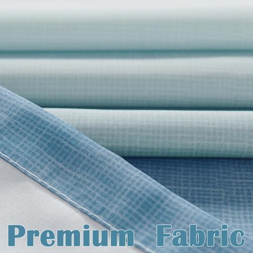 jinchan Ombre Ocean Blue Shower Curtain for Bathroom 36x72 Inch 7 Hooks