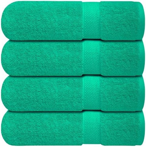 Infinitee Xclusives 100% Ring-Spun Cotton Bath Towels for Bathroom - Pack 4