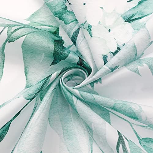 Gibelle Teal Eucalyptus Shower Curtain, Watercolor Floral Print, 60x72