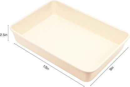 David Burke 13x9 Oblong Baking Pan – Carbon Steel, Non-Stick, PFTE & PFOA Free, Oven Safe with AirFlow Baking Technology – Cream