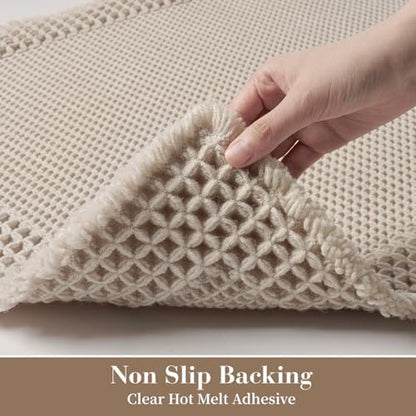 RESARE Waffle Bath Mat for Bathroom Non Slip Bathroom Rugs 20x32 Pale Beige