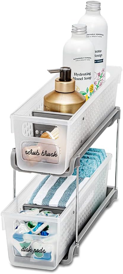 madesmart Mini 2 Tier Organizer, Pack of 4, Frost