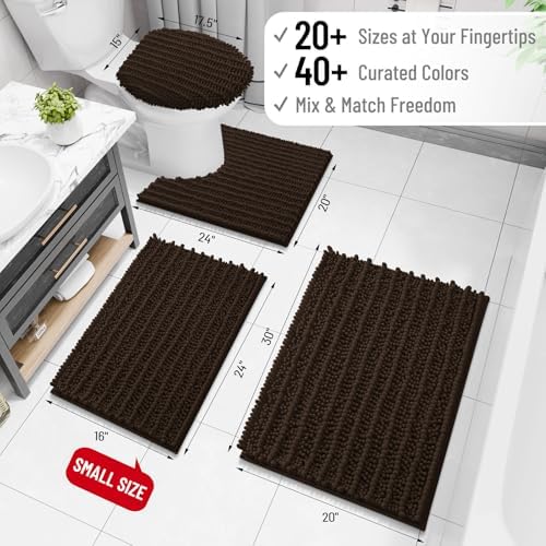 Arotive Bathroom Rugs Mat 47x32, Soft Absorbent Chenille Shaggy Bath Mat