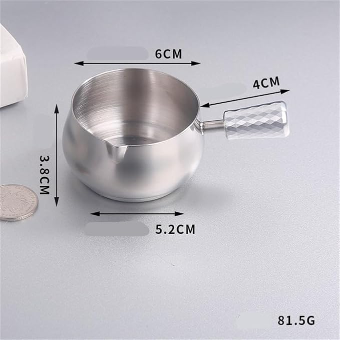 Gravy Boat Coffee Measuring Cup, Hand Drawn Can, Extraction Ounce Cup, Stainless Steel Calf Milk Pot Gravy Jug(Pink,Large)