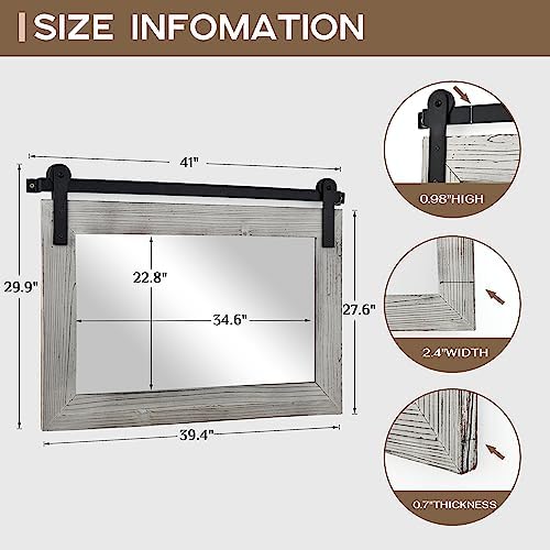 COGOOD Farmhouse Bathroom Mirrors for Over Sink - 30 x 41 Grey