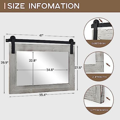 COGOOD Farmhouse Bathroom Mirrors for Over Sink - 30 x 41 Grey