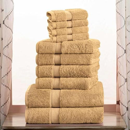 Superior Egyptian Cotton Ultra Plush & Absorbent, 10 Piece Set, Toast