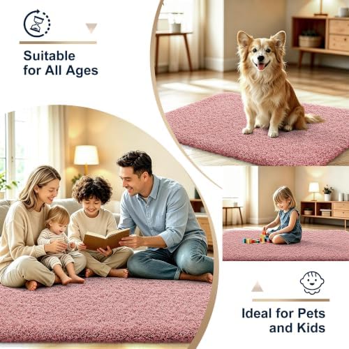 OLANLY Microfiber Bathroom Runner Rugs 59x24, Soft Bath Mat, Deep Rose