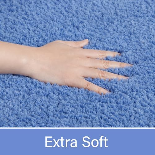 LOCHAS Bathroom Rug Runner 24x60 Inch, Bath Rugs Non Slip, Blue