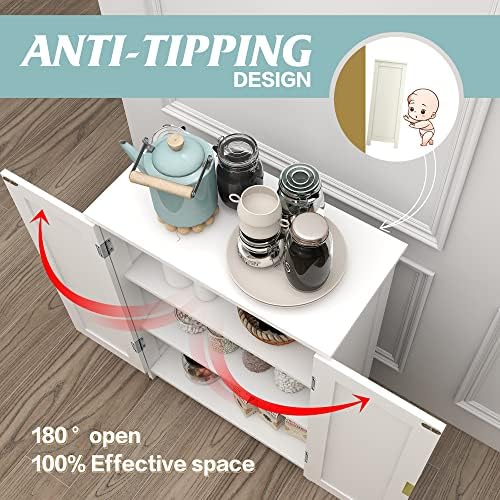 TaoHFE White Bathroom Storage Cabinet,Bathroom Cabinets Freestanding