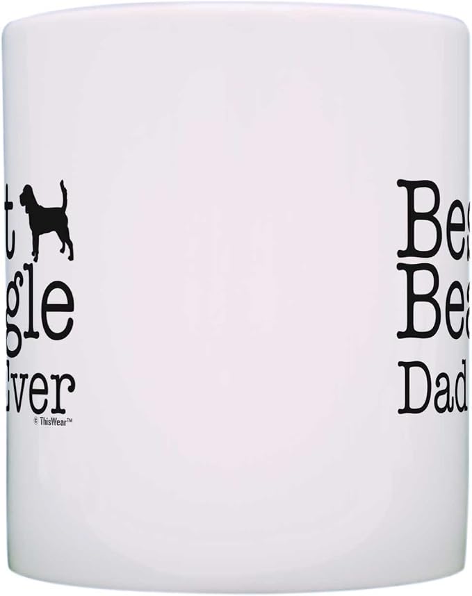 Dog Lover Gift Best Beagle Mom Dad Ever Puppy Supplies Bundle 2 Pack Gift Coffee Mugs Tea Cups White