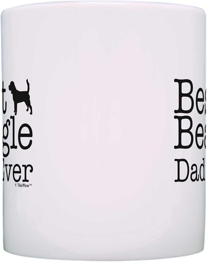 Dog Lover Gift Best Beagle Mom Dad Ever Puppy Supplies Bundle 2 Pack Gift Coffee Mugs Tea Cups White