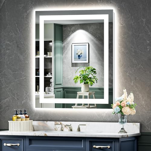28x32 LED Bathroom Mirror with Lights, Lighted Vanity Mirror