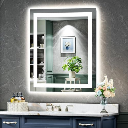 28x32 LED Bathroom Mirror with Lights, Lighted Vanity Mirror