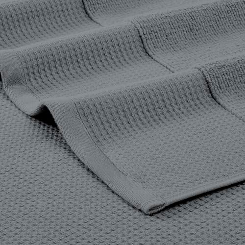 Modern Threads Waffle-Rib 6-Piece Towel Set – Premium Cotton Bath Towels, Ultra-Absorbent & Soft, Elegant Waffle Texture for Bathroom & Spa, Carbon