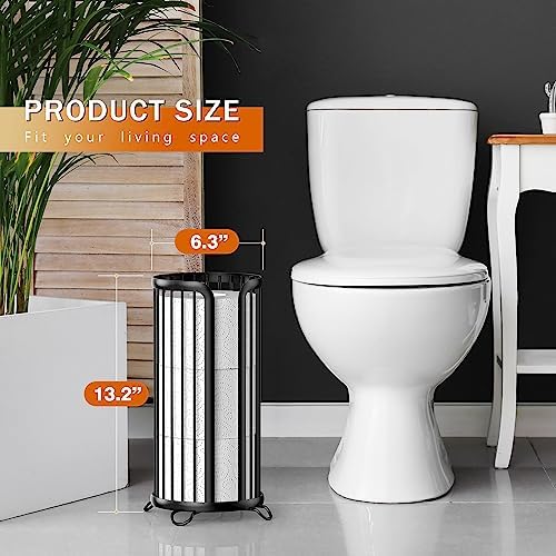 Toilet Paper Holder Stand, Freestanding Toilet Paper Storage,2 Pack,Black