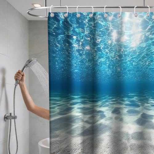 Modern Luxury Ocean Shower Curtain Tropical Nautical Aesthetic Funky Summer
