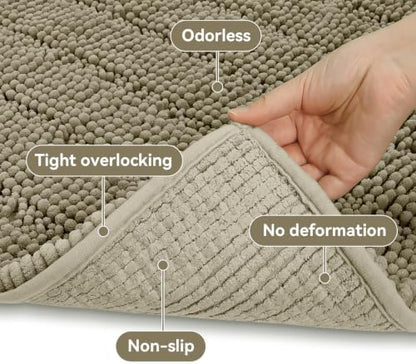 Bcoimo Bath Rug Mat,70x24 High Absorbent Latte Long Bathroom Runner Rugs