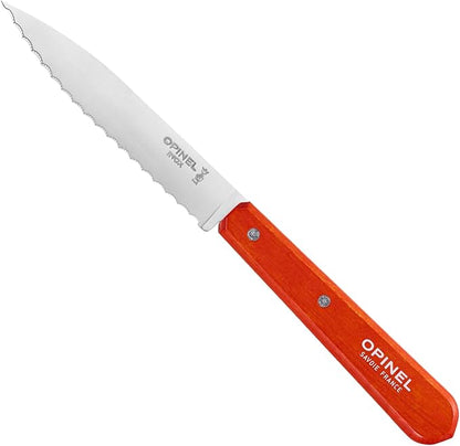 OPINEL Les Essentials - Small Kitchen 4 Piece Knife Set - Paring, Serrated, Peeler, Vegetable Knife, Corrosion Resistant High Carbon Steel, Made in France (Primo)