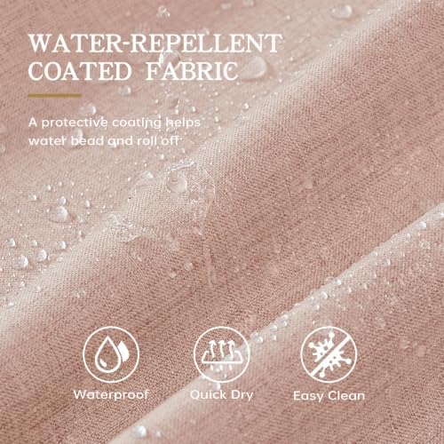 Furlinic Pink Shower Curtain Scalloped No Hook Extra Wide 78 Inch Large