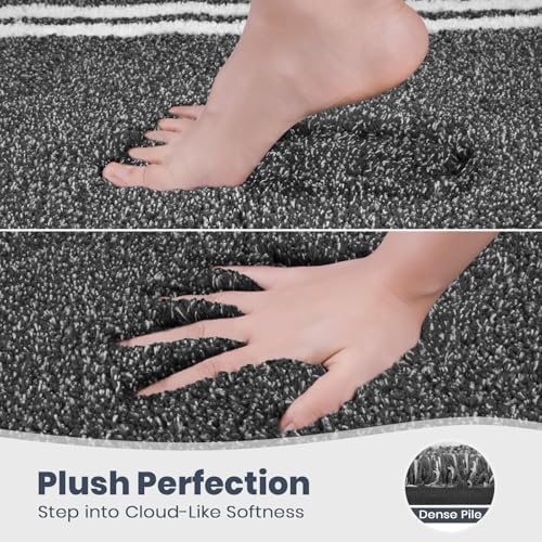 PURRUGS Bathroom Rug, Bath Mat, 30" x 46", Charcoal