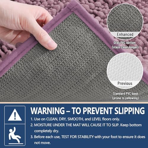 Arotive Bathroom Rugs Mat 24x16, Soft Absorbent Chenille Shaggy Bath Mat