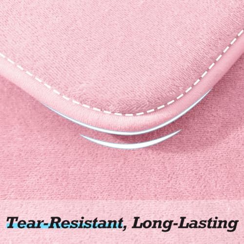 HUXMEYSON Bathroom Rugs Sets 2 Piece, Non-Slip & Quick Dry Bath Mat Set, Ultra Soft Velvet Bath Rugs for Bathroom, Toilet and Shower Floor, Rose Pink