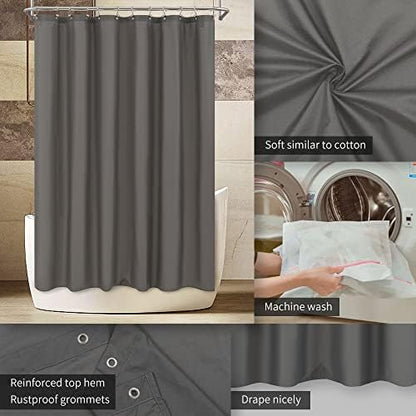 ALYVIA SPRING Waterproof Fabric Shower Curtain or Liner Dark Gray, 72x72