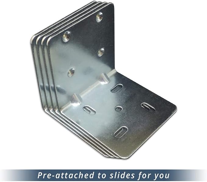 Sliding Pull-Out Shelf for Cabinets (Kitchen Cupboards, Pantry Drawers, Bathroom Storage etc.) 2 3/8" Tall - 21 3/4" Deep - Full-Extension Slides & Base Mounting - Clear Opening Width: (21.875" (7/8))