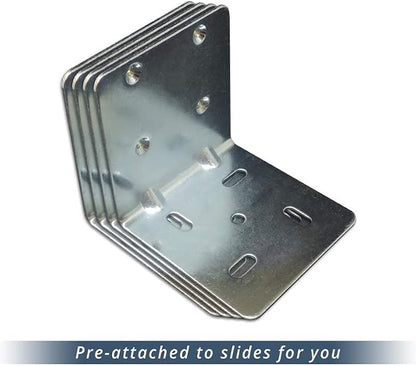 Sliding Pull-Out Shelf for Cabinets (Kitchen Cupboards, Pantry Drawers, Bathroom Storage etc.) 2 3/8" Tall - 21 3/4" Deep - Full-Extension Slides & Base Mounting - Clear Opening Width: (21.875" (7/8))