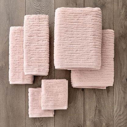 SKL Home CloudSoft Hand Towel Set, 2-Piece, 100% Cotton Luxury, Blush Pink