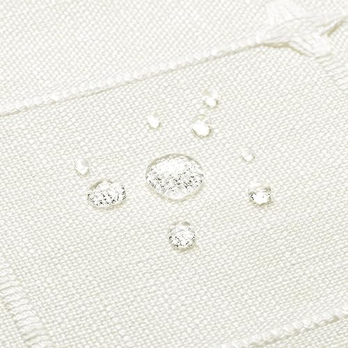 Boho Farmhouse Classic Plaid Linen Tassel Shower Curtain Ivory,36x72