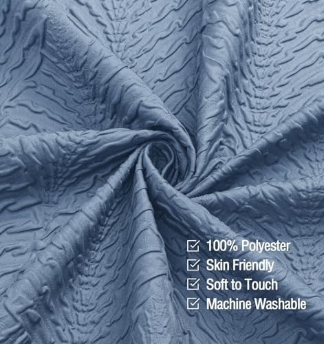 Gibelle Ombre Blue Shower Curtain for Bathroom, Farmhouse Bath Curtain 72x72