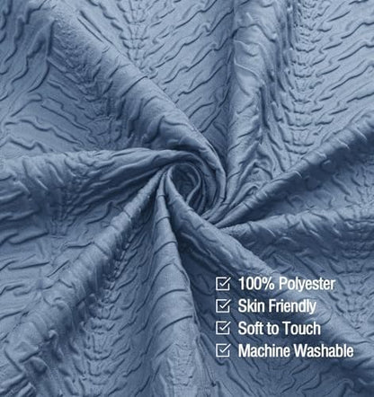 Gibelle Ombre Blue Shower Curtain for Bathroom, Farmhouse Bath Curtain 72x72