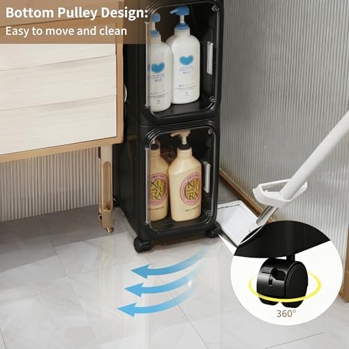 LXLXXL 5-Tier Narrow Storage Cabinet Slim Bathroom Tall Skinny Organizer