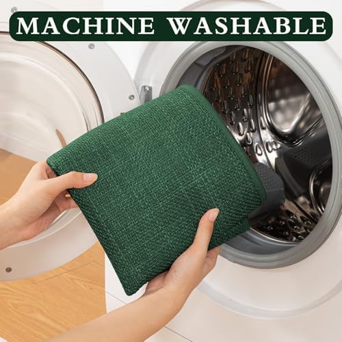 YIHOUSE Bathroom Rugs Thin Bath Mat Sets 4 Pieces Quick Dry,Green
