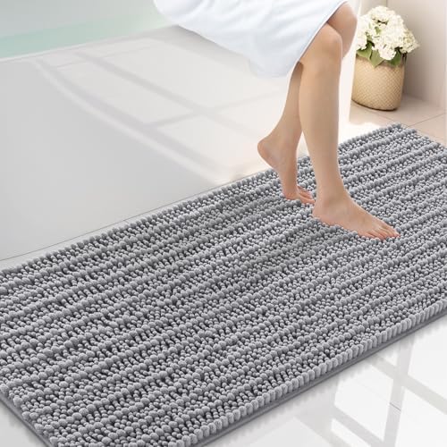 Smiry Bathroom Rugs 59X20, Extra Soft Rubber Backing Chenille Bath Mats