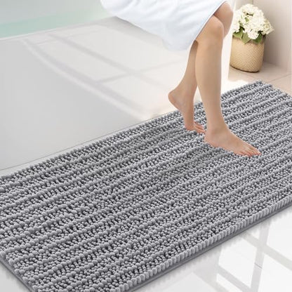 Smiry Bathroom Rugs 59X20, Extra Soft Rubber Backing Chenille Bath Mats