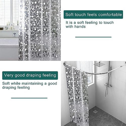 Clear Shower Curtain Liner, 100% Waterproof EVA 3D Shower Curtains with 3 Duty Heavy Bottom Magnets and 12 Rust Proof Grommets, 72x72 Weighted Shower Liner for Shower Stall, Bathtubs