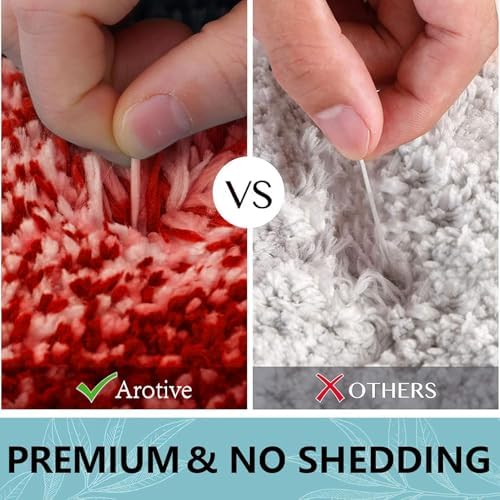 Arotive Microfiber Bathroom Rugs, Shaggy Soft Absorbent Bath Rug, 24x16