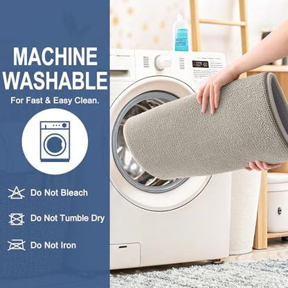 OLANLY Memory Foam Bathroom Runner Rugs 70x24, Long Bath Mats, Warm Taupe